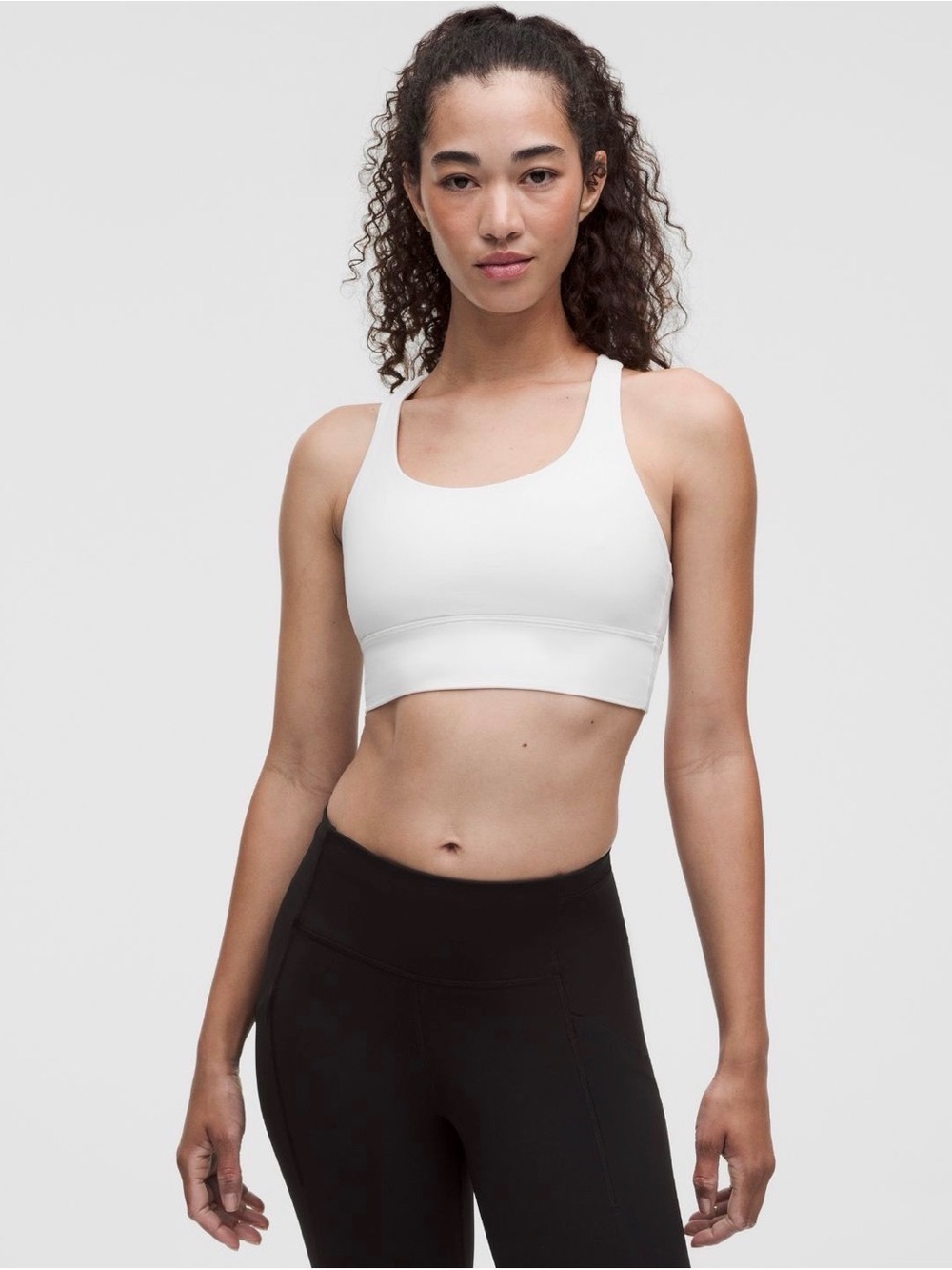 Lululemon Energy Longline Bra Medium Support, B–D Cups in White, Size 8
